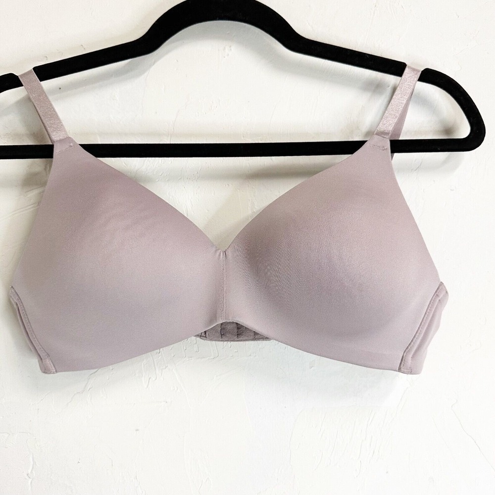 Wacoal Body Wireless Bra Comfort Womens B 80 Tan Stretch Purple Intimate Sexy